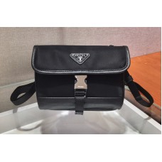 Prada Nylon and Saffiano cellphone case with shoulder strap in Black Nylon