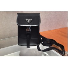 Prada Nylon and Saffiano leather mobile phone case with shoulder strap