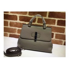 Gucci Bamboo Daily Leather Top Handle Bag Grey Gucci Bamboo Daily Leather Top Handle Bag Grey