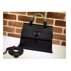Gucci Bamboo Daily Leather Top Handle Bag Black Gucci Bamboo Daily Leather Top Handle Bag Black