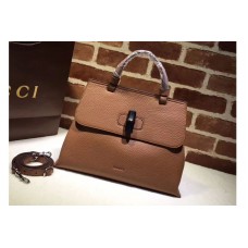 Gucci Bamboo Daily Leather Top Handle Bags Brown Gucci Bamboo Daily Leather Top Handle Bags Brown
