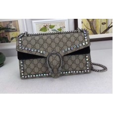 Gucci Dionysus Canvas Shoulder Bag with Crystals Black Gucci Dionysus Canvas Shoulder Bag with Crystals Black