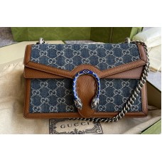 Gucci Dionysus small shoulder bag in Dark blue and ivory GG jacquard denim Gucci Dionysus small shoulder bag in Dark blue and ivory GG jacquard denim