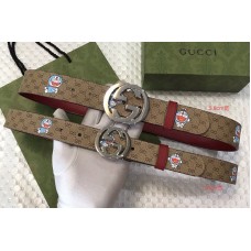 Gucci Doraemon x Gucci 8mm Belt GG Supreme canvas/Red Leather Gucci Doraemon x Gucci 8mm Belt GG Supreme canvas/Red Leather