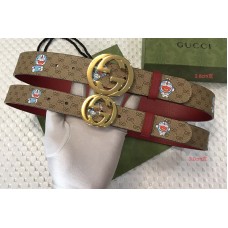 Gucci Doraemon x Gucci 8mm Belt GG Supreme canvas/Red Leather Gucci Doraemon x Gucci 8mm Belt GG Supreme canvas/Red Leather