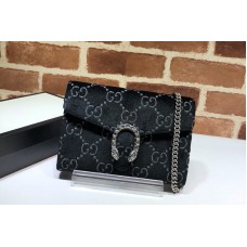 Gucci Dionysus mini leather chain bag in Black GG velvet Gucci Dionysus mini leather chain bag in Black GG velvet