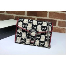 Gucci Dionysus mini leather chain bag in White and black GG tweed Gucci Dionysus mini leather chain bag in White and black GG tweed