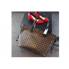 Louis Vuitton N41358 Neverfull MM Bag in Damier Ebene Canvas