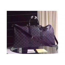 Louis Vuitton N41413 Keepall 55 Bandoulière Bag in Damier Graphite Canvas Louis Vuitton N41413 Keepall 55 Bandoulière Bag in Damier Graphite Canvas