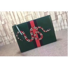 Gucci Web And Snake Leather Messenger Bag Green Gucci Web And Snake Leather Messenger Bag Green
