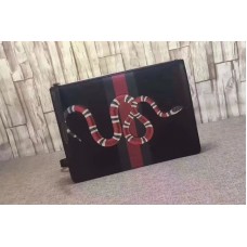 Gucci Web And Snake Leather Messenger Bag Black Gucci Web And Snake Leather Messenger Bag Black