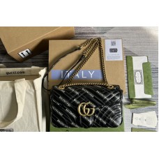 Gucci x Balenciaga The Hacker Project small GG Marmont bag in Black Balenciaga print white leather Gucci x Balenciaga The Hacker Project small GG Marmont bag in Black Balenciaga print white leather