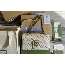 Gucci x Balenciaga The Hacker Project small GG Marmont bag in White Balenciaga print white leather Gucci x Balenciaga The Hacker Project small GG Marmont bag in White Balenciaga print white leather