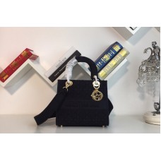 Dior Medium Bois De Black Lady D-lite Embroidered Cannage Bag With Gold Hardware Dior Medium Bois De Black Lady D-lite Embroidered Cannage Bag With Gold Hardware