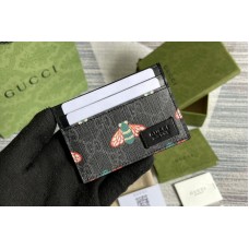 Gucci Gucci Bestiary card case with bees in Black GG Supreme canvas with bee print Gucci Gucci Bestiary card case with bees in Black GG Supreme canvas with bee print