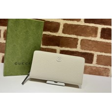 Gucci GG Marmont zip around wallet in White leather Gucci GG Marmont zip around wallet in White leather