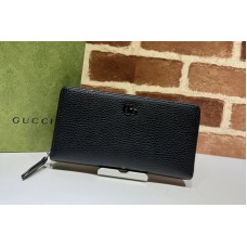 Gucci GG Marmont zip around wallet in Black leather Gucci GG Marmont zip around wallet in Black leather