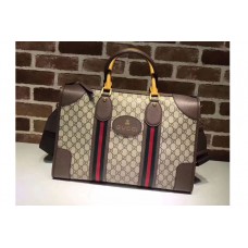 Gucci Soft GG Supreme Duffle Bag with Web Brown Gucci Soft GG Supreme Duffle Bag with Web Brown