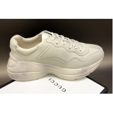 Women and Men Gucci Rhyton leather sneaker in White Leather Women and Men Gucci Rhyton leather sneaker in White Leather