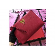Gucci Embroidered leather pouch With Butterfly in Red Leather Gucci Embroidered leather pouch With Butterfly in Red Leather
