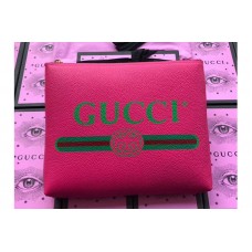 Gucci Print leather medium portfolio Pink Leather