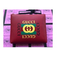 Gucci Print leather medium portfolio Red Leather