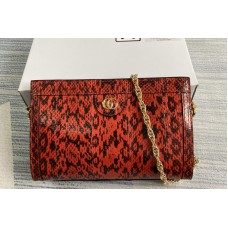 Gucci 7 Ophidia small snakeskin shoulder bag in Hibiscus red snakeskin Gucci 7 Ophidia small snakeskin shoulder bag in Hibiscus red snakeskin