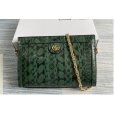 Gucci 7 Ophidia small snakeskin shoulder bag in Emerald snakeskin