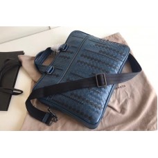 Bottega Veneta briefcase Bag IN Blue Intrecciato Leather Bottega Veneta briefcase Bag IN Blue Intrecciato Leather
