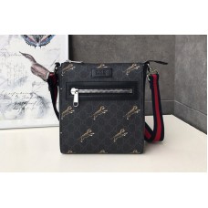 Gucci GG Black small messenger bags with Tigers Black/grey GG Supreme canvas