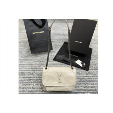 Saint Laurent niki baby Bag in White crinkled vintage leather Saint Laurent niki baby Bag in White crinkled vintage leather