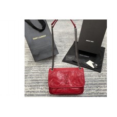 Saint Laurent niki baby Bag in Red crinkled vintage leather Saint Laurent niki baby Bag in Red crinkled vintage leather