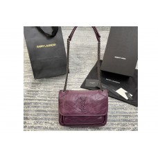 Saint Laurent niki baby Bag in Purple crinkled vintage leather Saint Laurent niki baby Bag in Purple crinkled vintage leather