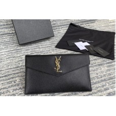 Saint Laurent uptown pouch in Black GRAIN DE POUDRE EMBOSSED LEATHER Saint Laurent uptown pouch in Black GRAIN DE POUDRE EMBOSSED LEATHER