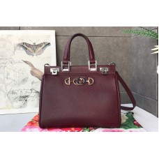 Gucci Zumi grainy leather small top handle bag in Bordeaux grainy leather Gucci Zumi grainy leather small top handle bag in Bordeaux grainy leather
