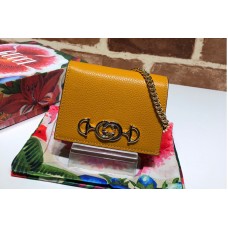 Gucci Zumi grainy leather card case wallet in Yellow Grainy leather Gucci Zumi grainy leather card case wallet in Yellow Grainy leather