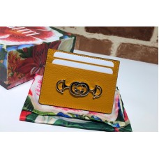 Gucci Zumi Card Holder in Yellow Grainy Calfskin Leather Gucci Zumi Card Holder in Yellow Grainy Calfskin Leather