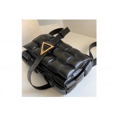 Bottega Veneta padded cassette bag in Black Lambskin Leather With Gold Hardware