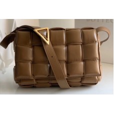 Bottega Veneta padded cassette bag in Brown Lambskin Leather