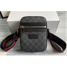 Gucci GG Black messenger bag in Black/grey GG Supreme canvas