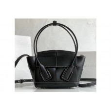 Bottega Veneta BV Mini Arco Top-handle Bag In Black Calfskin Leather