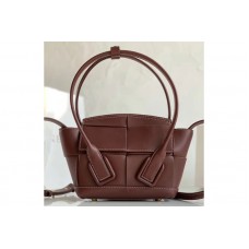 Bottega Veneta BV Mini Arco Top-handle Bag In Bordeaux Calfskin Leather