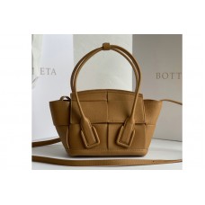 Bottega Veneta BV Mini Arco Top-handle Bag In Tan Calfskin Leather