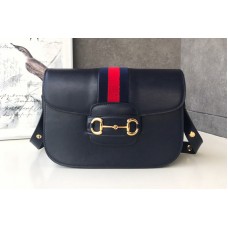 Gucci 1955 Horsebit shoulder bag Blue leather With Web