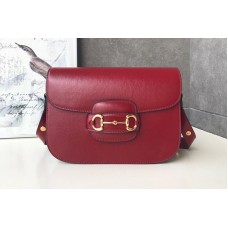 Gucci 1955 Horsebit shoulder bag in Red textured leather