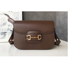 Gucci 1955 Horsebit shoulder bag in Brown textured leather