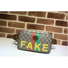 Gucci ‘Fake/Not’ print belt bag in Beige and ebony GG Supreme canvas