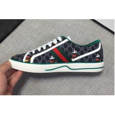 Mens and Womens Gucci Disney x Gucci Tennis 1977 sneaker with Web in Blue GG Supreme Mens and Womens Gucci Disney x Gucci Tennis 1977 sneaker with Web in Blue GG Supreme