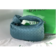 Bottega Veneta Mini Jodie Rounded hobo bag in Blue Intrecciato leather