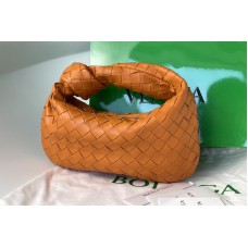 Bottega Veneta Mini Jodie Rounded hobo bag in Orange Intrecciato leather